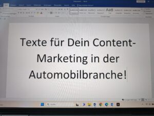 Texte für Dein Content-Marketing in der Automobilbranche